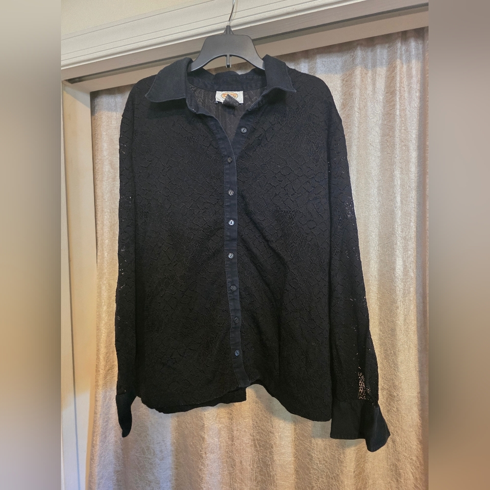 Talbots Black Lace Blouse